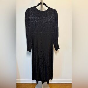 Topshop Women's Viscose Black Zebra Long Sleeve Dress SZ 8